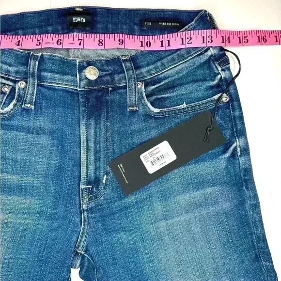 Edwin Womens Pixie 9” Mid Rise Skinny Jeans Size 26 - Picture 6 of 9